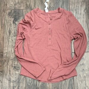 lululemon athletica Long Sleeve Henley in Dusty Rose
